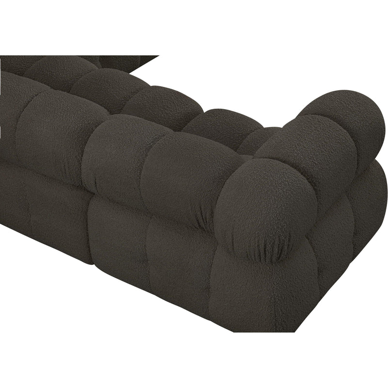 Meridian Ames Brown Boucle Fabric Modular Sectional IMAGE 14