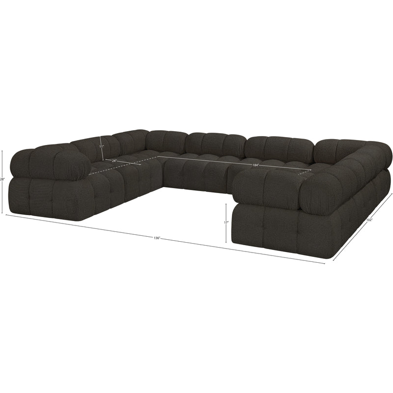 Meridian Ames Brown Boucle Fabric Modular Sectional IMAGE 16