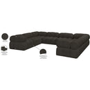 Meridian Ames Brown Boucle Fabric Modular Sectional IMAGE 17