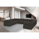 Meridian Ames Brown Boucle Fabric Modular Sectional IMAGE 2