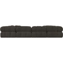 Meridian Ames Brown Boucle Fabric Modular Sectional IMAGE 3