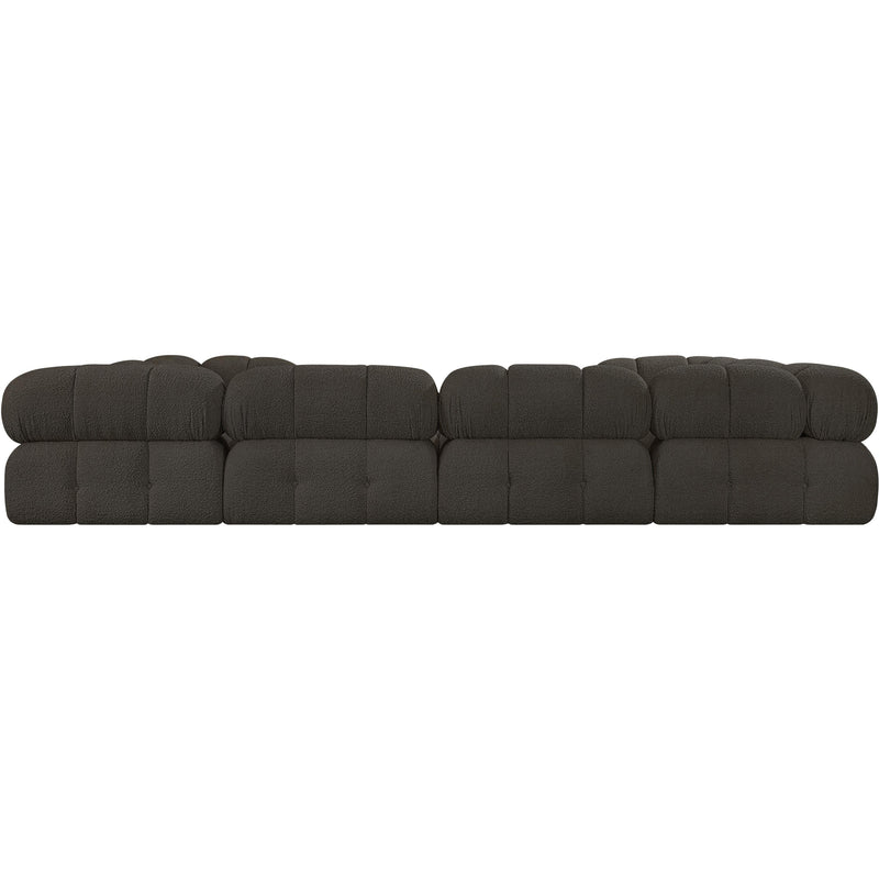 Meridian Ames Brown Boucle Fabric Modular Sectional IMAGE 3