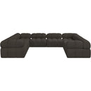 Meridian Ames Brown Boucle Fabric Modular Sectional IMAGE 4