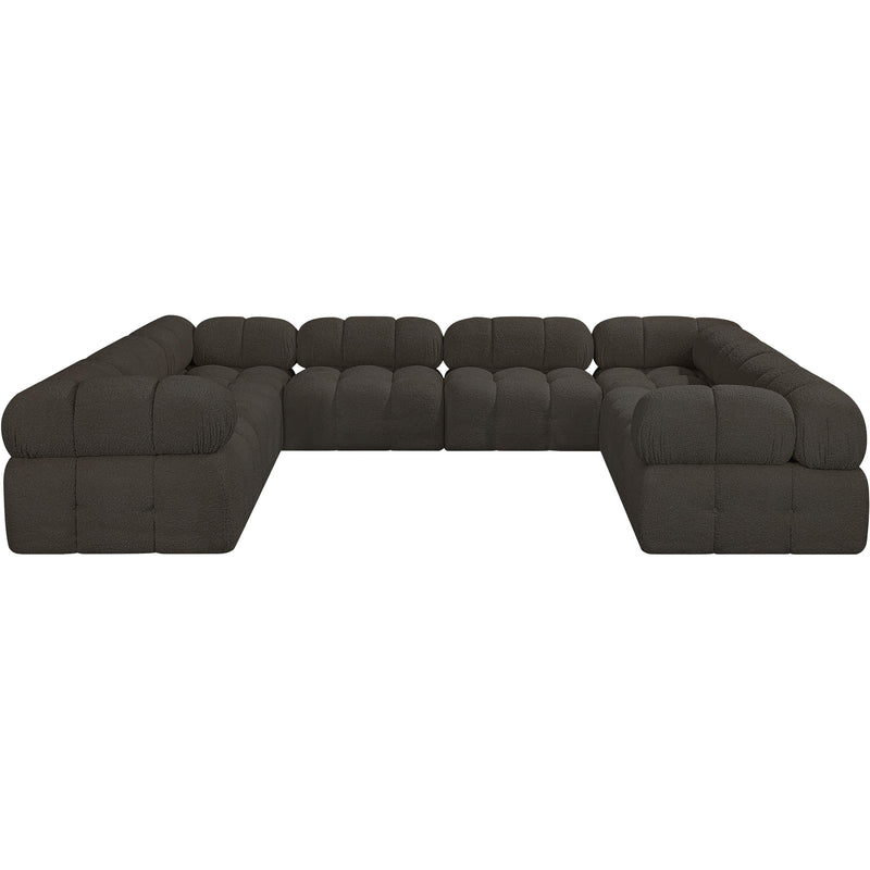 Meridian Ames Brown Boucle Fabric Modular Sectional IMAGE 4