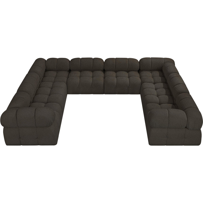 Meridian Ames Brown Boucle Fabric Modular Sectional IMAGE 5
