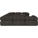 Meridian Ames Brown Boucle Fabric Modular Sectional IMAGE 7