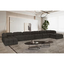 Meridian Ames Brown Boucle Fabric Modular Sectional IMAGE 2