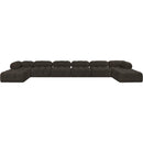 Meridian Ames Brown Boucle Fabric Modular Sectional IMAGE 3