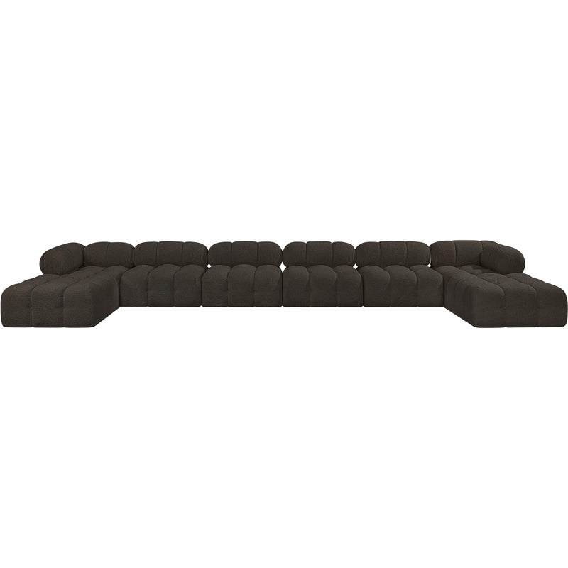 Meridian Ames Brown Boucle Fabric Modular Sectional IMAGE 3