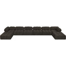 Meridian Ames Brown Boucle Fabric Modular Sectional IMAGE 4