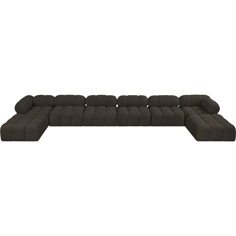Meridian Ames Brown Boucle Fabric Modular Sectional IMAGE 4