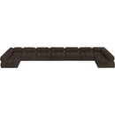 Meridian Ames Brown Boucle Fabric Modular Sectional IMAGE 4