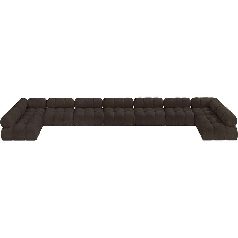 Meridian Ames Brown Boucle Fabric Modular Sectional IMAGE 4