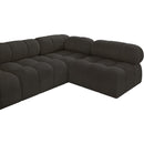 Meridian Ames Brown Boucle Fabric Modular Sectional IMAGE 6