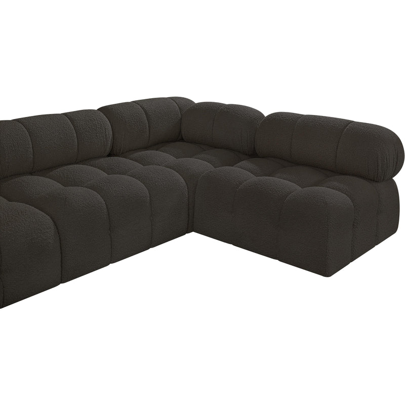 Meridian Ames Brown Boucle Fabric Modular Sectional IMAGE 6