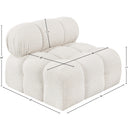 Meridian Ames Cream Boucle Fabric Armless IMAGE 11