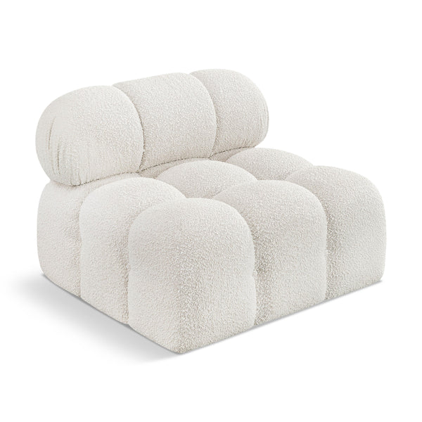 Meridian Ames Cream Boucle Fabric Armless IMAGE 1