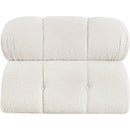 Meridian Ames Cream Boucle Fabric Armless IMAGE 3