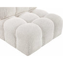 Meridian Ames Cream Boucle Fabric Armless IMAGE 9