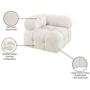 Meridian Ames Cream Boucle Fabric Corner IMAGE 10