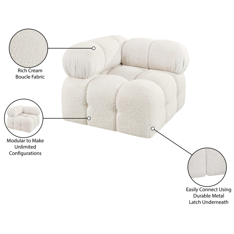 Meridian Ames Cream Boucle Fabric Corner IMAGE 10