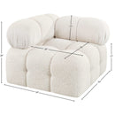 Meridian Ames Cream Boucle Fabric Corner IMAGE 9