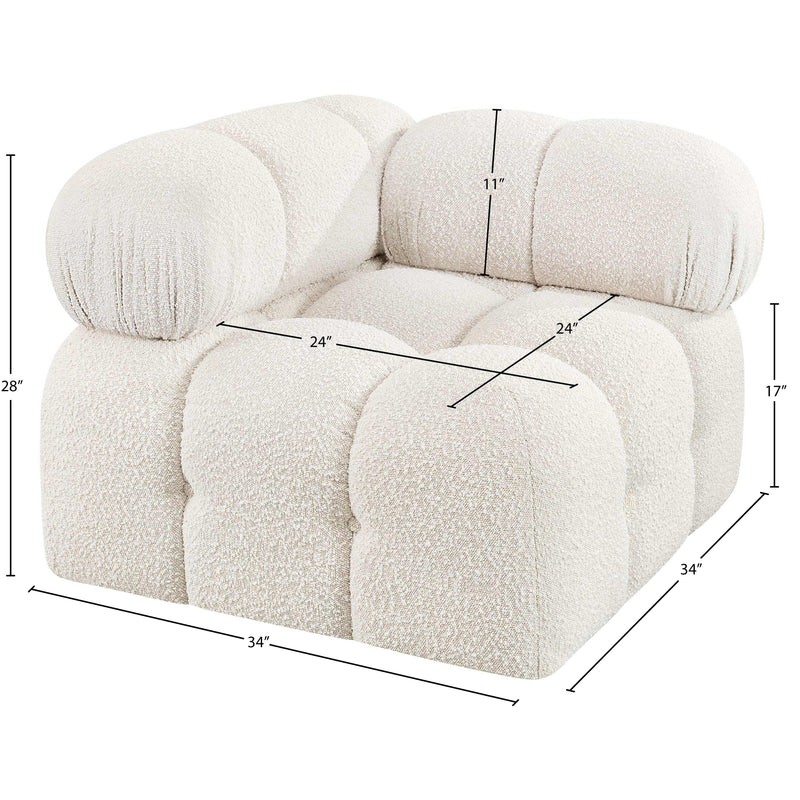 Meridian Ames Cream Boucle Fabric Corner IMAGE 9