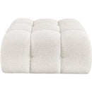 Meridian Ames Cream Boucle Fabric Ottoman IMAGE 3