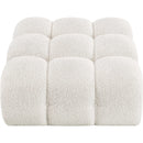 Meridian Ames Cream Boucle Fabric Ottoman IMAGE 4