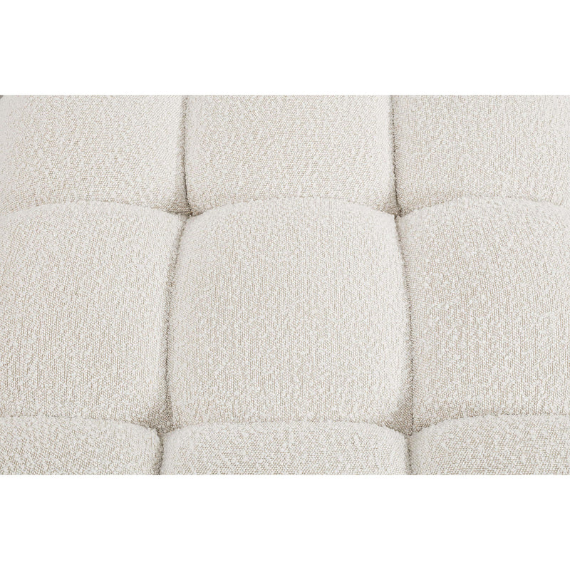 Meridian Ames Cream Boucle Fabric Ottoman IMAGE 6