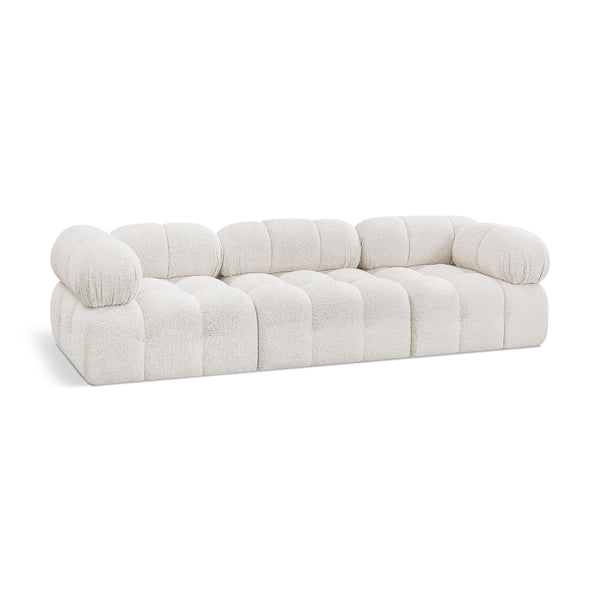 Meridian Ames Cream Boucle Fabric Modular Sofa IMAGE 1