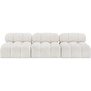 Meridian Ames Cream Boucle Fabric Modular Sofa IMAGE 4