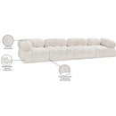 Meridian Ames Cream Boucle Fabric Modular Sofa IMAGE 12