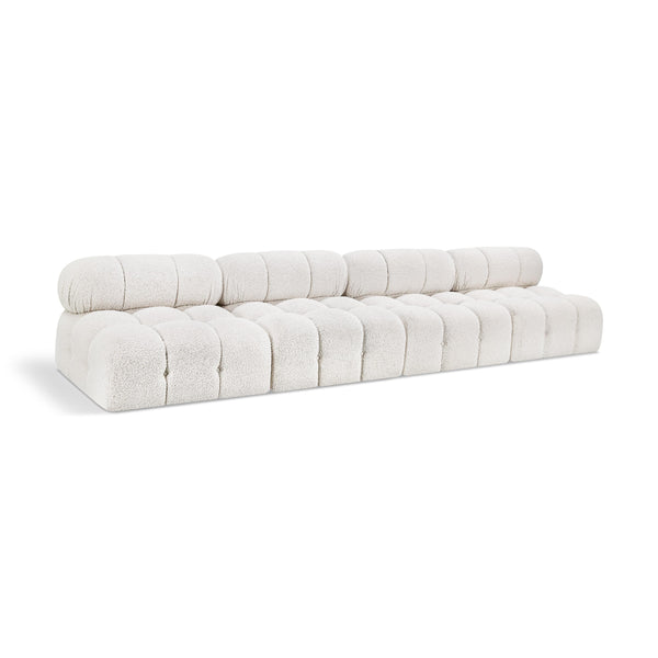Meridian Ames Cream Boucle Fabric Modular Sofa IMAGE 1