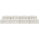 Meridian Ames Cream Boucle Fabric Modular Sofa IMAGE 4