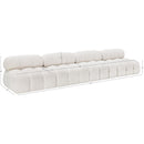 Meridian Ames Cream Boucle Fabric Modular Sofa IMAGE 9