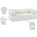 Meridian Ames Cream Boucle Fabric Modular Sofa IMAGE 11