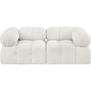 Meridian Ames Cream Boucle Fabric Modular Sofa IMAGE 4