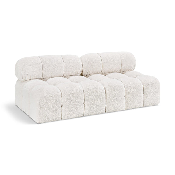 Meridian Ames Cream Boucle Fabric Modular Sofa IMAGE 1
