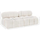Meridian Ames Cream Boucle Fabric Modular Sofa IMAGE 9