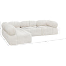 Meridian Ames Cream Boucle Fabric Modular Sectional IMAGE 14