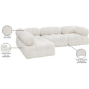 Meridian Ames Cream Boucle Fabric Modular Sectional IMAGE 15