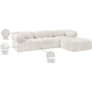 Meridian Ames Cream Boucle Fabric Modular Sectional IMAGE 16