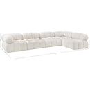Meridian Ames Cream Boucle Fabric Modular Sectional IMAGE 13