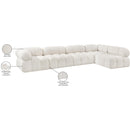 Meridian Ames Cream Boucle Fabric Modular Sectional IMAGE 14