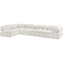 Meridian Ames Cream Boucle Fabric Modular Sectional IMAGE 6