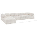 Meridian Ames Cream Boucle Fabric Modular Sectional IMAGE 13
