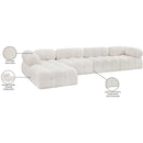 Meridian Ames Cream Boucle Fabric Modular Sectional IMAGE 14