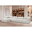 Meridian Ames Cream Boucle Fabric Modular Sectional IMAGE 2