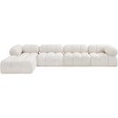 Meridian Ames Cream Boucle Fabric Modular Sectional IMAGE 4